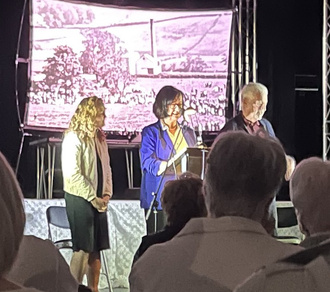The communal finale of Born in Kyle at Darvel Town Hall