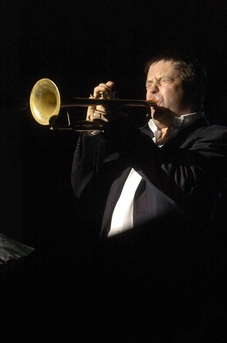 Trumpeter Guy Barker performing in Darvel