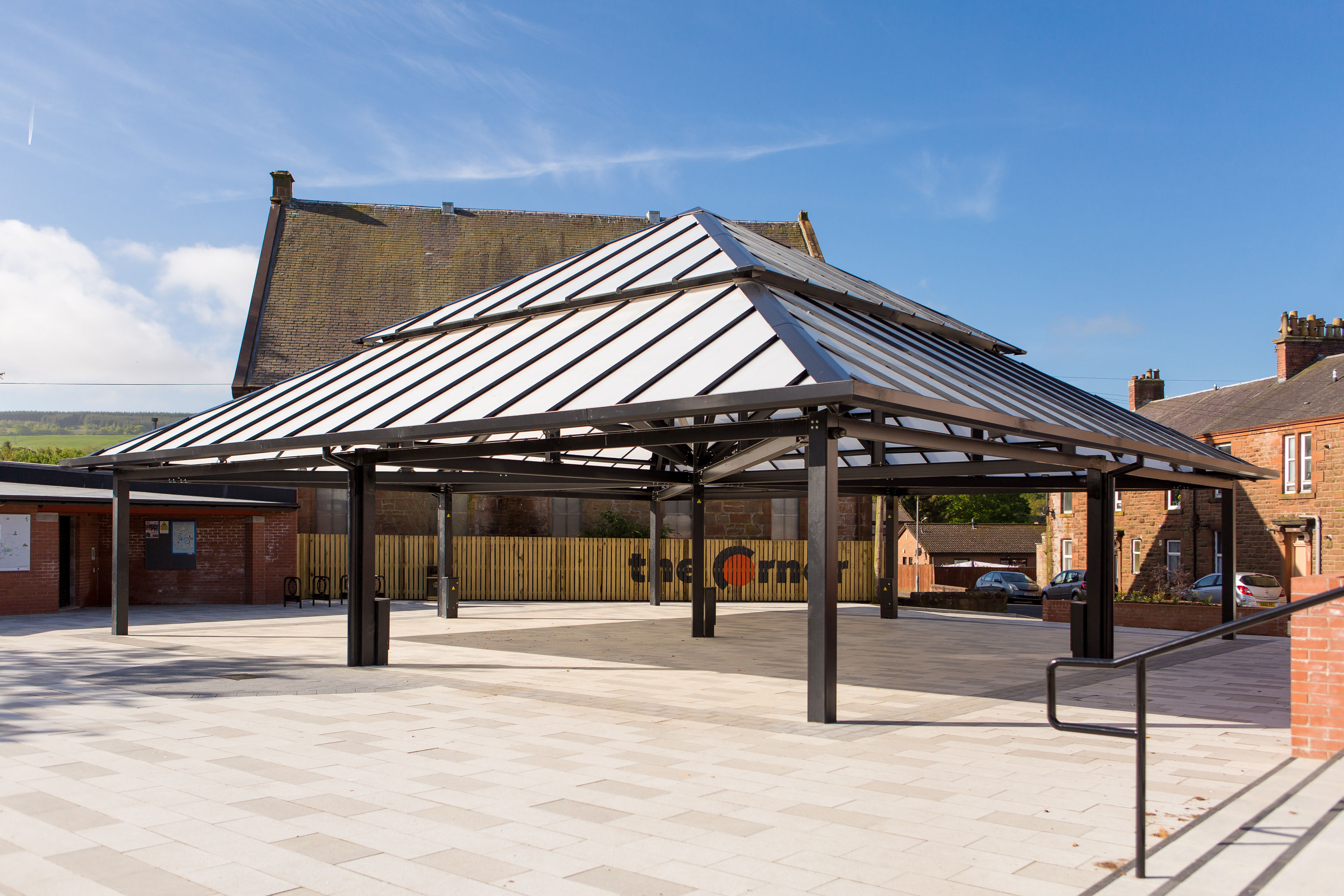 The covered public space at The Corner in Darvel